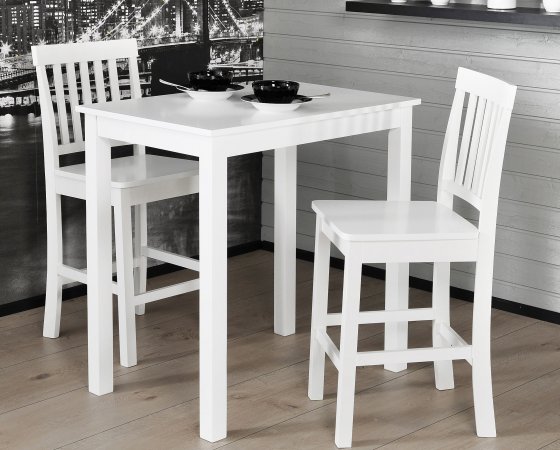 Стол Сандра-бар белый со стульями